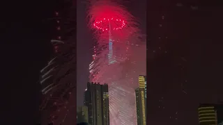 Fireworks Dubai downtown burj khalifa at new year night 2024