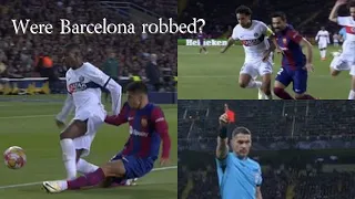 PSG v Barcelona penalty & referee controversy | UCL quarter final 2024 | Were Barcelona robbed?