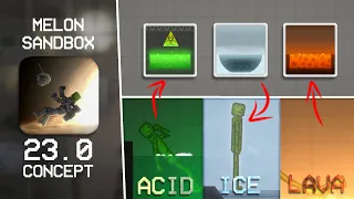 Acid, Ice and Lava in Melon Sandbox | Melon Playground 23.0 concept