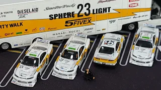 Ver2 Compares Mini GT LB Super Silhouette Nissan S15 Silvia White/Yellow Variants