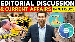 04 January 2023 Editorial And Newspaper Analysis, Wealth Tax, Jallikattu, Circular Economy