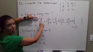 Using cofactor expansion to compute a determinant