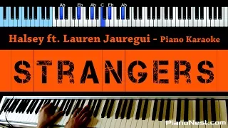 Halsey - Strangers ft Lauren Jauregui - LOWER Key (Piano Karaoke / Sing Along)