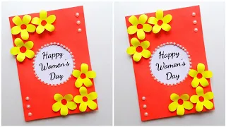 Easy Handmade Women's Day Card Ideas • happy womens day card • womens day greeting cards #Women'sday