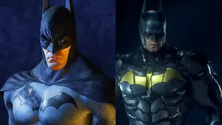 Comparando os trajes do Batman na Saga Arkham