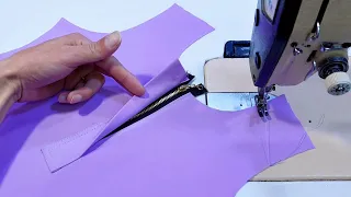 Great Sewing Tutorial and Tricks For Beginners | How To Sew Invisible Zipper to Neck. Like a Pro