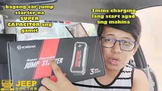 Super capacitor car jump starter - 3 mins lang na charging start agad ang sasakyan