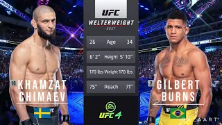 KHAMZAT CHIMAEV VS GILBERT BURNS FULL FIGHT UFC 273