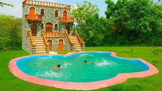 [Full Video] Building Mud Villa & Apple Swimming Pool For My Entertainment Place With Ancient Skills