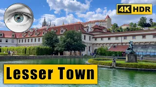 Prague Lesser Town Walking Tour: Wallenstein Garden, John Lennon Wall 🇨🇿 Czech Republic 4K HDR ASMR