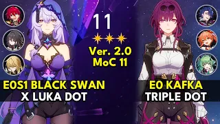 E0S1 Black Swan DoT & E0 Kafka Triple DoT | Memory of Chaos Floor 11 3 Stars | Honkai: Star Rail 2.0
