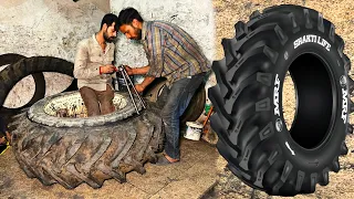 Amazing Process of Retreading Old Big Tyre | How Retreading Old Tire In Factory | Renewing Old Tires