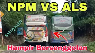 Bus NPM VS Bus ALS‼️Saling Kejar Di Lintas Extrim Palupuah Agam - Hampir Senggolan