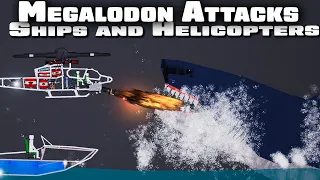 Megalodon Attacks Ships and Helicopters in People Playground(6)