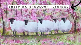 Watercolour Tutorial For BEGINNERS Sheep In Spring