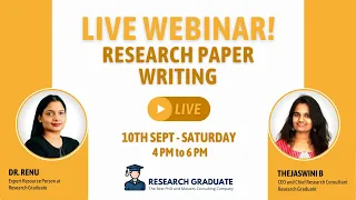 Live Webinar on Basic to Advanced Guide on Research Paper Writing | Research Graduate