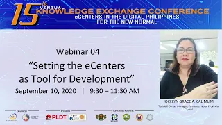 Webinar 04 - Setting the eCenters as Tool for Development