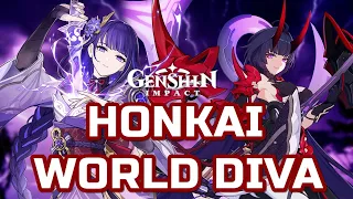 Raiden Shogun Character Demo, but is Honkai World Diva (Houkai Sekai no Utahime)