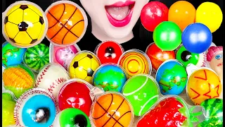 ASMR Basketball, Watermelon, Eyeball Gummy Jelly 농구공 젤리, 눈알 젤리 먹방 Mukbang, Eating