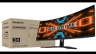 New Gigabyte G34WQC Ultra Wide Gaming Curved Monitor Unboxing and First Impressions!