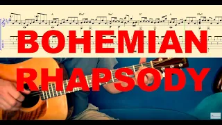 BOHEMIAN RHAPSODY - Tutorial for Guitar (TABS and Score)