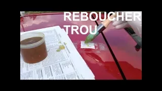 Reboucher Réparer un trou dans carrosserie Voiture Auto avec tissus Fibre de verre Résine Durcisseur