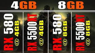 RX 580 (4GB) vs RX 5500XT (4GB) vs RX 580 (8GB) vs RX 5500XT (8GB) || PC GAMES TEST ||