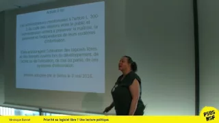 Véronique Bonnet - Priorité au logiciel libre, une lecture politique