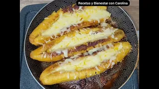 Como asar plátanos con Queso sin horno en la sartén