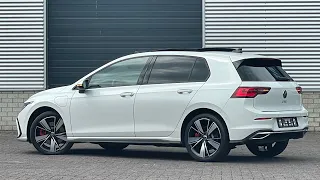 Volkswagen NEW Golf 8 GTE 2021 in 4K Oryx White Pearl 18 inch Bakerfield Walk around & detail inside