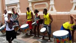 Olodum Saturday Mini-Performance in the Pelourinho, Salvador, Bahia