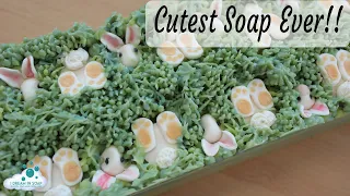 🐇🐰Cutest Soap Ever, Cold process soap making with embeds. How to make soap dough rabbits 🐰🐇