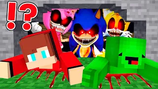 SONIC.EXE kidnapped JJ and Mikey AMY ROSE , Tails EXE  in Minecraft - Maizen JJ ans Mikey