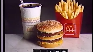 McDonalds BigMac & Co nu 39.90 kr Speaker Sven Hallberg  (TBC image)   TV3 reklam   18 Dec 1990