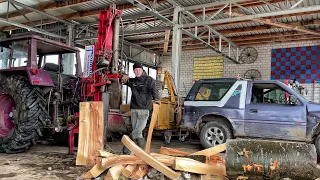 Саморобний ДРОВОКОЛ! ОБЗОР. Заготовляю дрова на продаж! УКРАЇНЕЦЬ на Фермі у Швейцарії