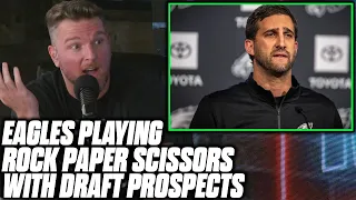 Pat McAfee Reacts To Eagles Playing Rock Paper Scissors With Draft Prospects