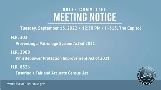 Rules Committee Meeting on H.R. 302, H.R. 2988, and H.R. 8326