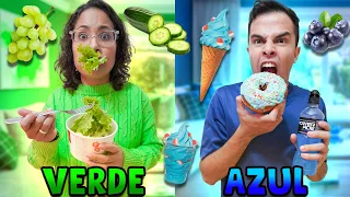 24 HORAS SÓ COMENDO COMIDAS VERDES E AZUIS! - LOUCURA!