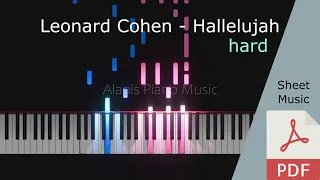 Leonard Cohen - Hallelujah (Shrek version) HARD - Piano Tutorial Sheet Music PDF