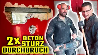 DURCHBRUCH WAND - 2x BETONSTURZ ohne STÜTZEN einbauen! | Home Build Solution