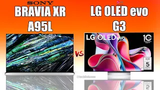 Sony Bravia XR A95L QD-OLED vs LG OLED evo G3 TV Comparison | Which is the best ?