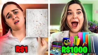 MATERIAL ESCOLAR DE 10 REAIS VS 1000 REAIS!