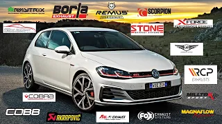 MK7 VW GOLF GTI BEST EXHAUST SOUNDS...AKRAPOVIC, ARMYTRIX, BORLA, MILLTEK, REMUS...