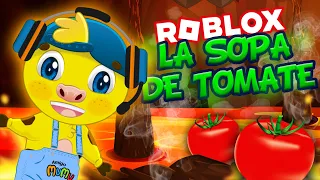 ALEJÁNDOSE DE LA SOPA DE TOMATE CALIENTE EN ROBLOX | EL PISO ES LAVA ROBLOX