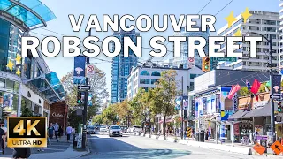 [4K] Relaxing Vancouver Robson Street Walking Tour To West End
