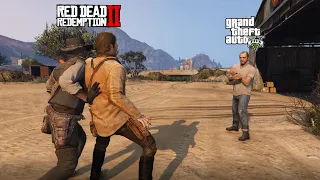 John & Arthur's Last Score - A Visit To The Future | RDR2 Meet GTA5