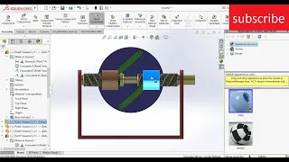 Lever screw disk rotation mechanism in solidworks