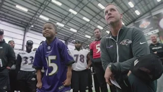 Zion Harvey, The First Child To Get A Double Hand Transplant, Breaks Huddle | Baltimore Ravens