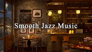 Cozy Coffee Shop Ambience on Thunderstorm ☕ Smooth Jazz Instrumental Music with Heavy rain sounds