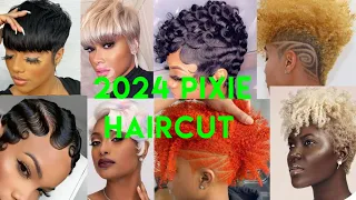 🔥 💯 2024 LATEST SHORT HAIRCUT STYLES FOR BLACK WOMEN | CUTE PIXIE HAIRCUT TRENDS FOR LADIES